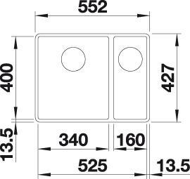 Actual product image Blanco Subline 340/160-F (55.20 cm, 42.70 cm)