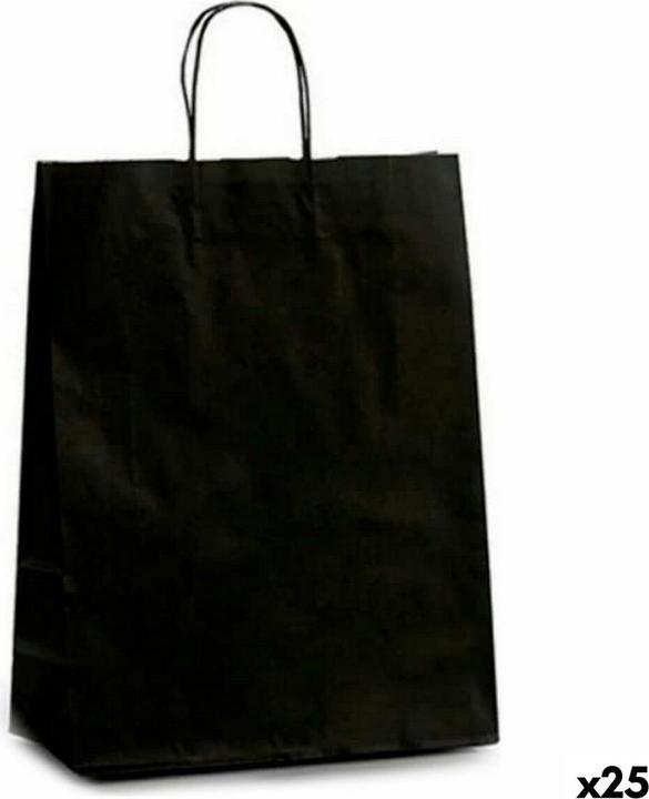 Actual product image Pincello Papiertaschen Schwarz (12 x 52 x 32 cm) (25 Stück) (Gift bag, 25 x)