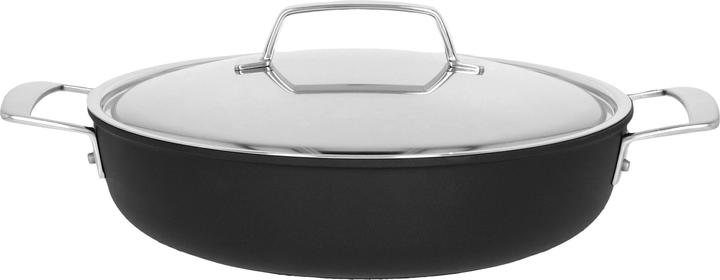 Demeyere Alu Pro steelpan laag met roestvrij stalen deksel Ø28cm 2lt h:7cm (28 cm, Steelpan, Roestvrij staal, Aluminium)