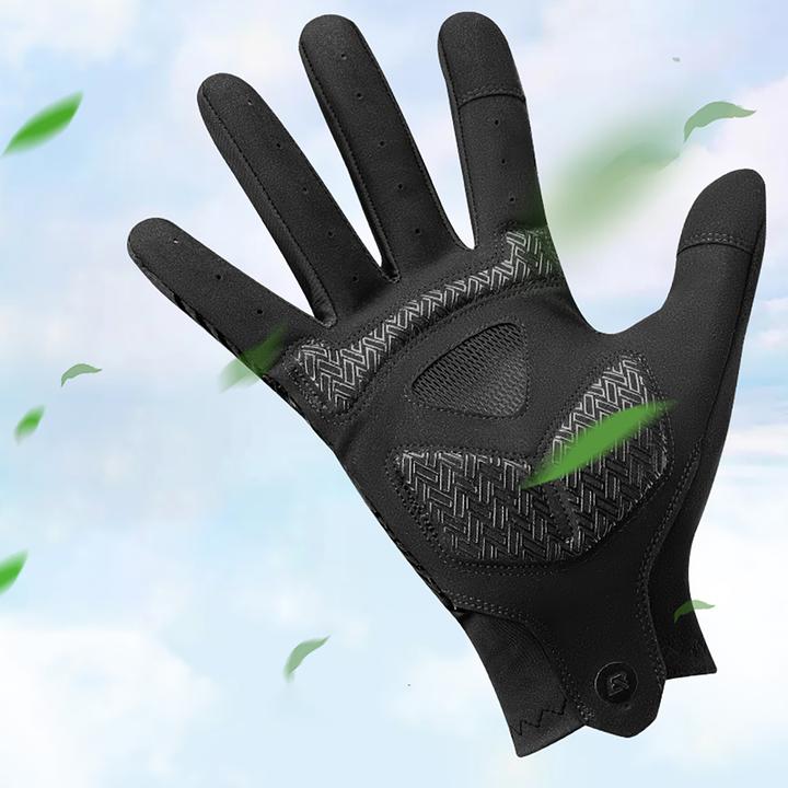 Actual product image Rockbros cycling gloves spring/summer/autumn, full, size: XL - black (XL)