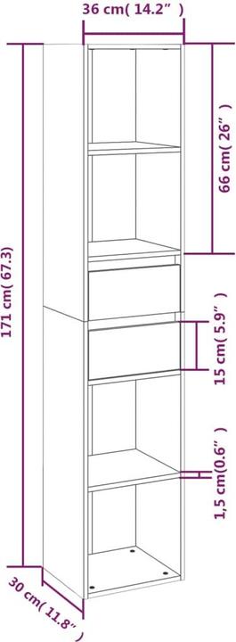 Actual product image VidaXL Heinrick (36 x 30 x 171 cm)
