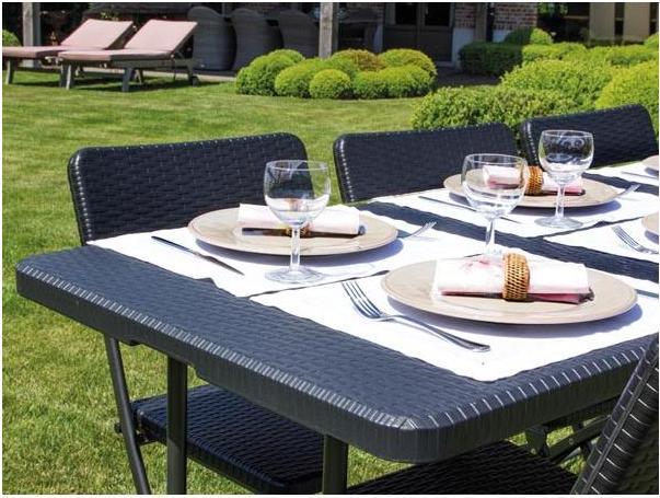 Actual product image Perel Folding table RattanOptik