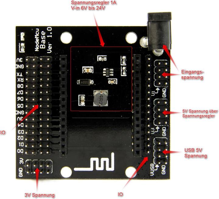 Produktbild Purecrea ESP8266 NodeMCU V3 Base Board ProtoShield mit Spannungsregler