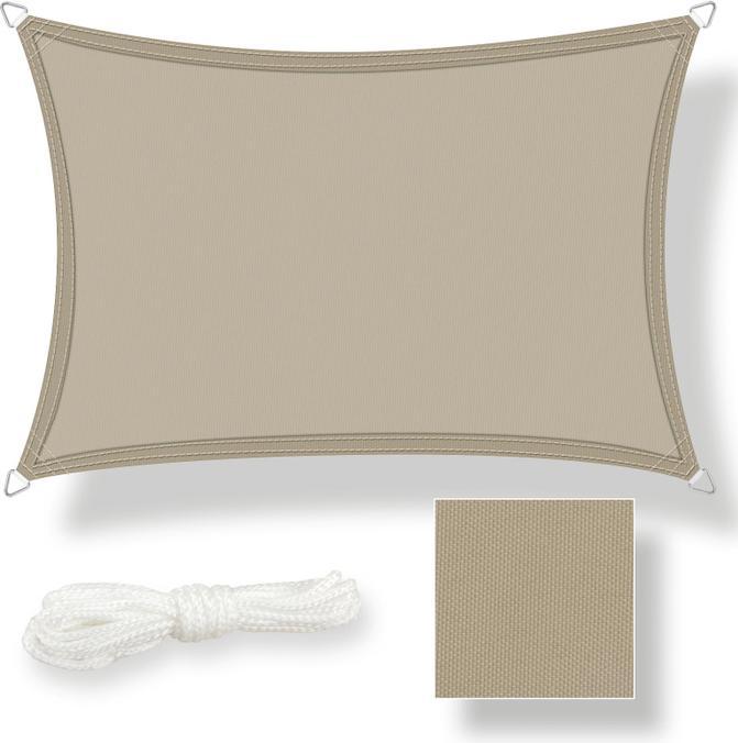 Image du produit Swisshandel24 Voile d'ombrage imperméable rectangulaire 3x5m, taupe