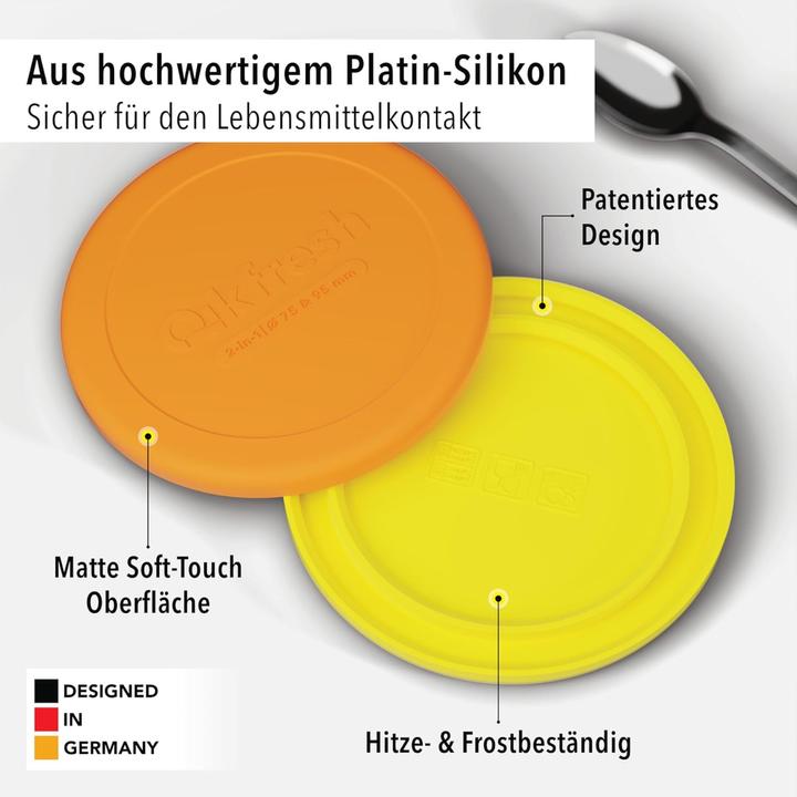 Produktbild Qikfresh Mehrweg Frischedeckel für Joghurtbecher Orange (2 x)