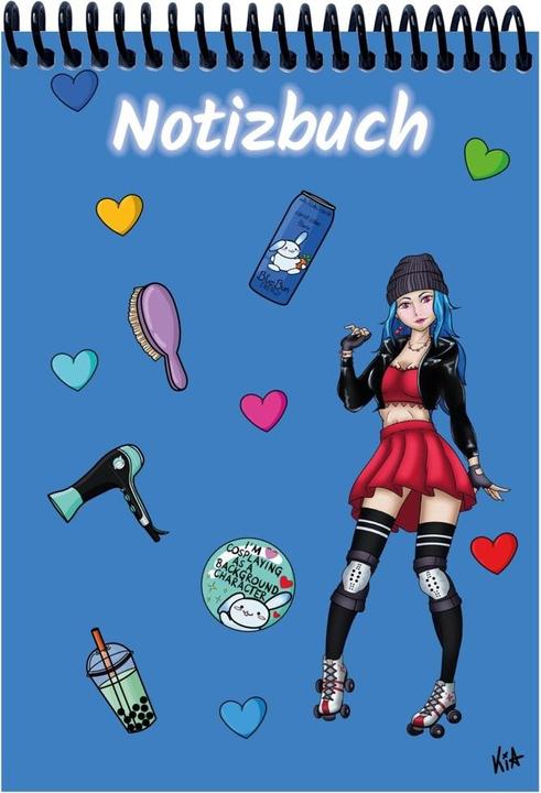 Produktbild A 4 Notizbuch Manga Enora, blau, blanko (A4)