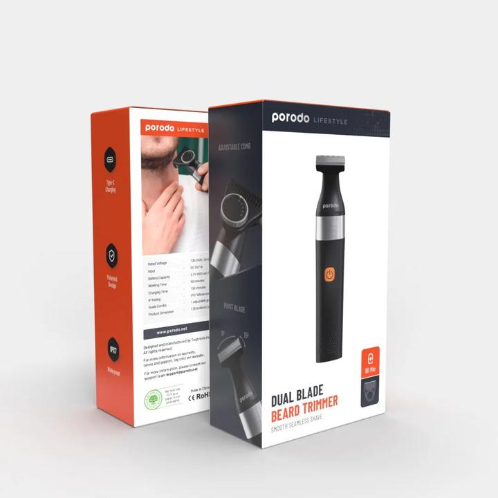 Immagine prodotto Porodo LifeStyle Rechargeable Dual- Blade Trimmer 600mAh- Black