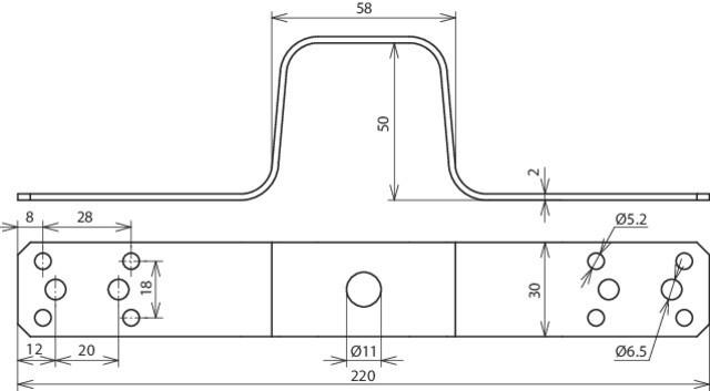 Produktbild Dehn 377026 – Dreistockklemme Brücke Lang mit Akku 170 mm Aluminium