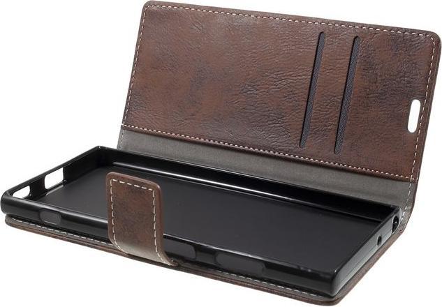 Produktbild MU Classic Leder Bookcover im Vintage Look (Xperia XA1 Plus)