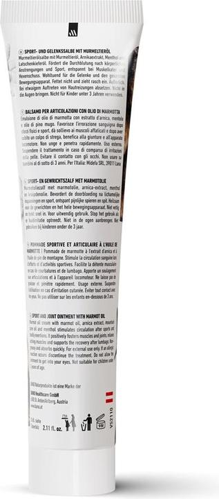 Nutritional values and ingredients Murmelin Sports and joint ointment ointment (1 x, 60 ml)