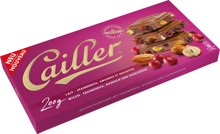 Produktbild Cailler Tafelschokolade Milch mit Cranberries (200 g)