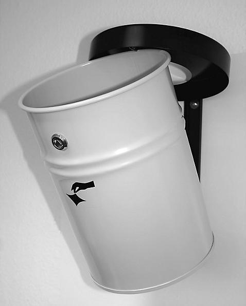 Image du produit kaiserkraft Poubelle murale, verrouillable (16 l)