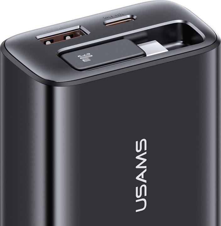 Immagine prodotto Usams CC296 30W Fast Charger With Retractable Type-C Cable (EU) - Xiang Series White (30 W)