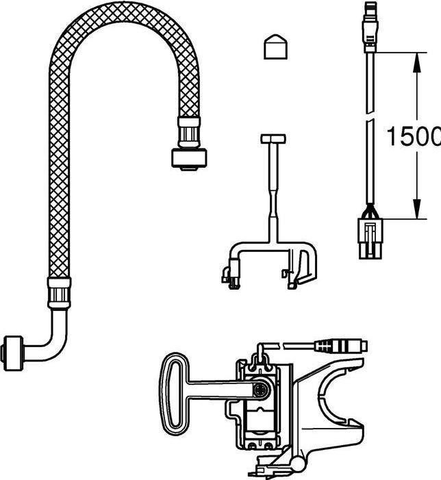 Actual product image Grohe Installation set SENSIA ARENA f automatic flushing and pre-rinsing
