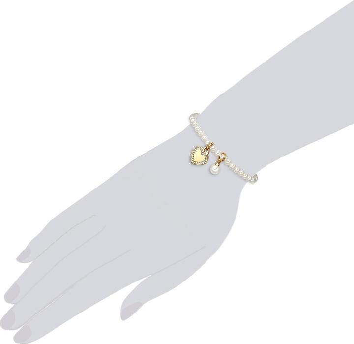 Image du produit Lulu & Jane Coeur laiton zirconium perle de culture or jaune 17,0 cm - 33440 (19 cm, Laiton)
