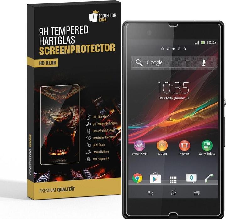 Produktbild Protectorking 1x echtes Tempered 9H Panzerhartglas 3D KLAR (1 Stück, Sony Xperia Z)