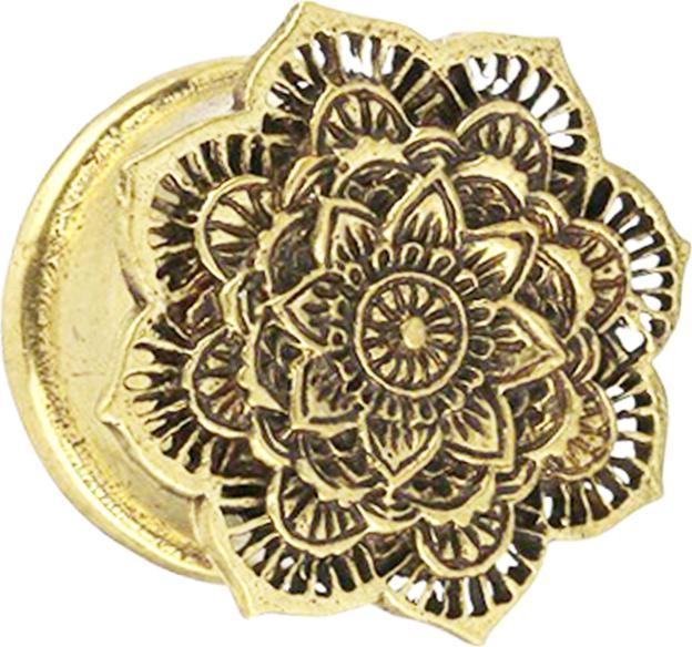 Star Piercing Flesh Plug vergoldet Blume (Messing)
