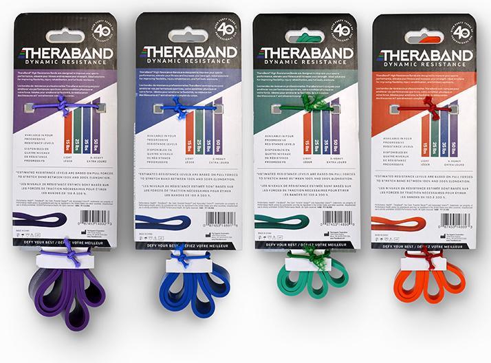 Produktbild TheraBand Hochwiderstandsbänder (1.04 m, Mittel, Leicht, Stark, Extra Stark)