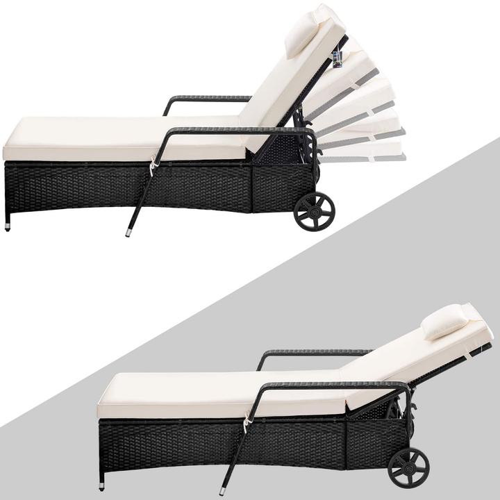 Produktbild Casaria Polyrattan Gartenliege (193 cm)