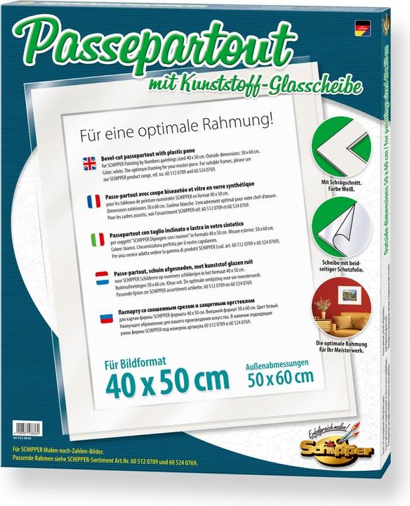 Schipper 605330836 Malen nach Zahlen - Passepartout für das Bildformat 40 x 50 cm mit Kunststoff-Gla (40 x 50 cm)