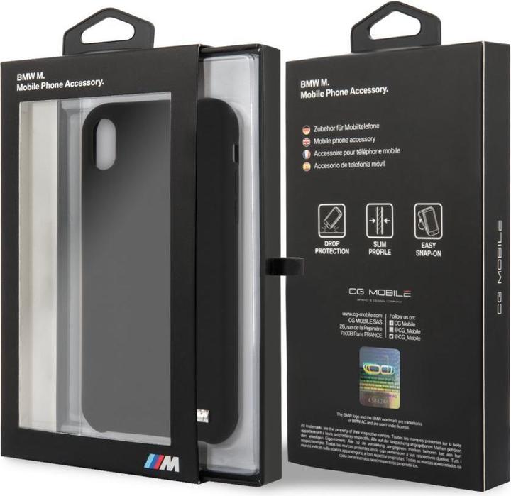 Actual product image BMW Case BMHCI61MSILBK iPhone Xr czarny/black hardcase Silicone M Collection (Apple iPhone XR)
