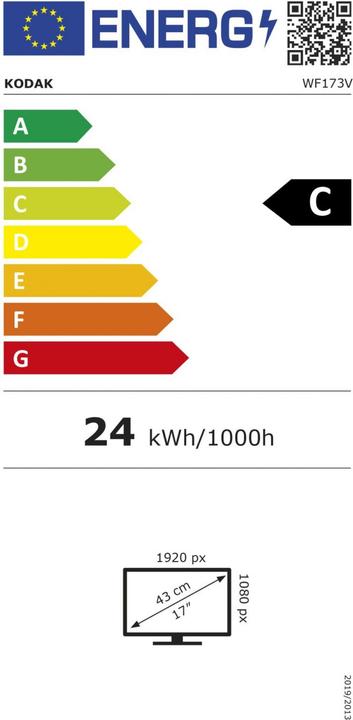 Energy Label Kodak WF173V (17.30", 1920 x 1080 pixels)