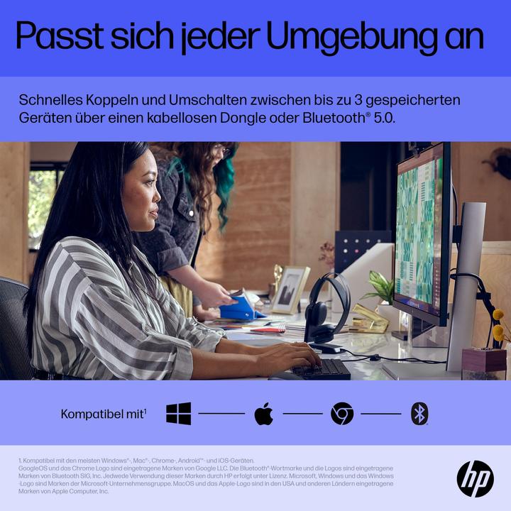 Actual product image HP 715 RECHBL Mult-Dvc Bluetooth Mouse (Wireless, Cable)