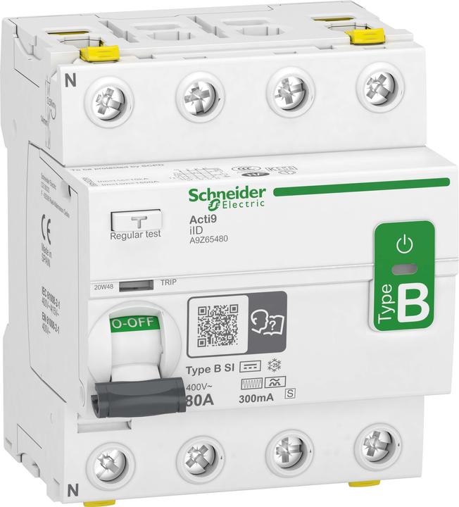 Immagine prodotto Schneider Electric A9Z65480 IID 4P 80A 300MA S TYPE B-SI Interruttore differenziale sensibile a tutte le correnti