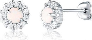 Image du produit JVD Sparkling Silver Earrings With Artificial Opal