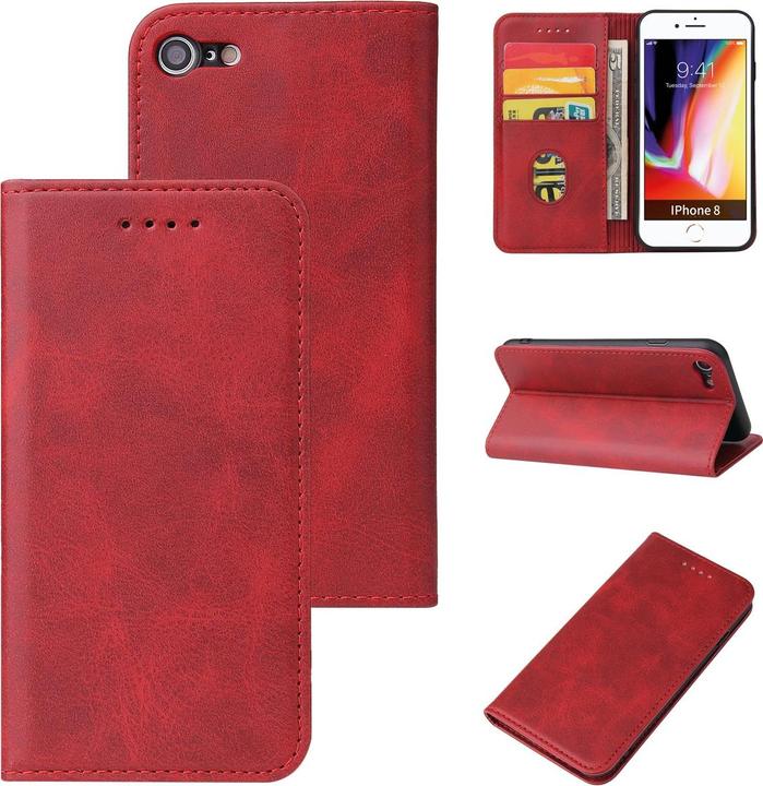 Image du produit Cover-Discount iPhone SE / 8 / 7 - Stand Flip Case étui rouge (Apple iPhone SE)