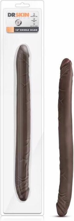 Actual product image Blush Dr. Skin â Realistic double dildo with suction cup 40.6 cm â chocolate