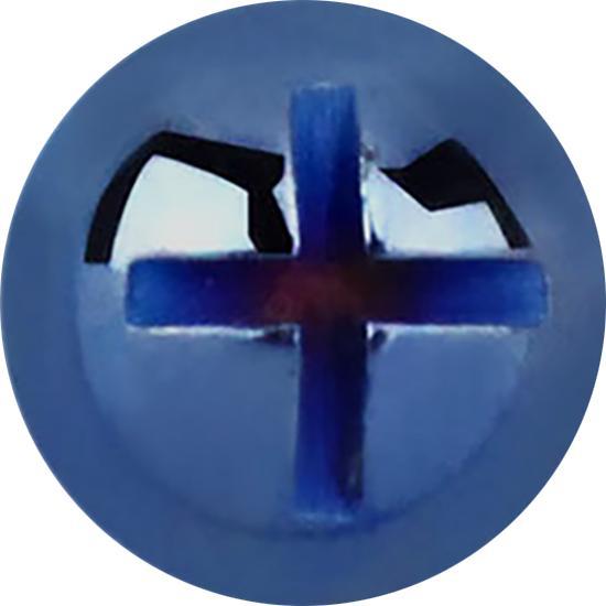 Star Piercing Dermal Anchor Kreuzschlitzkopf dunkelblau (ohne Messing, Chirurgenstahl 316L)