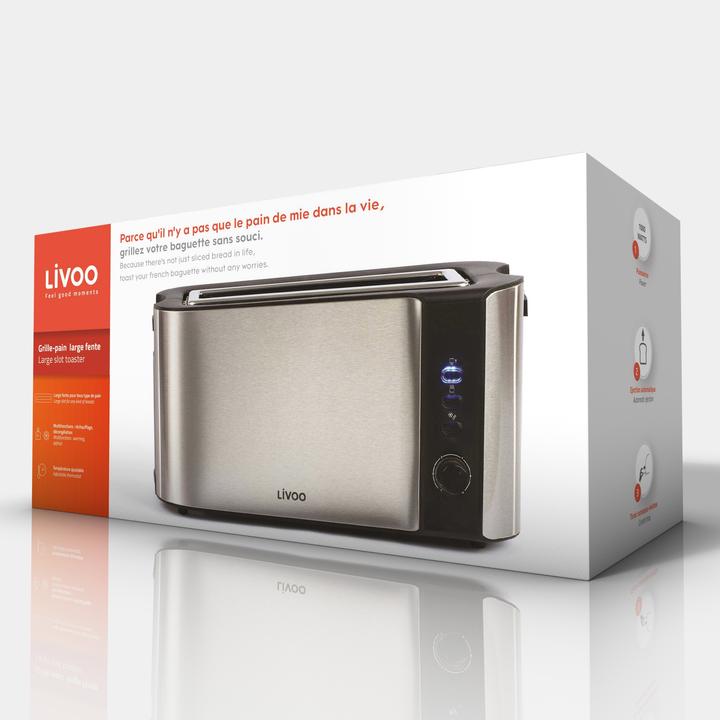 Image du produit Livoo Grille-pain acier inoxydable large fente