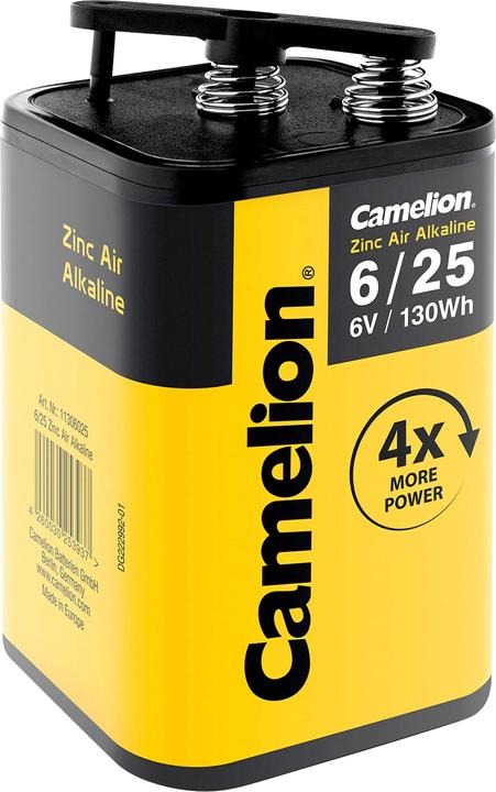 Image du produit Camelion Pile Zinc-Air-Alcaline spéciale 4LR25 contact ressort Alcaline-Manganèse 6 V (1 pcs, 4LR25, 25000 mAh)