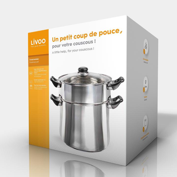Image du produit Livoo Couscoussier (24 cm, Cuiseur à vapeur, Acier)