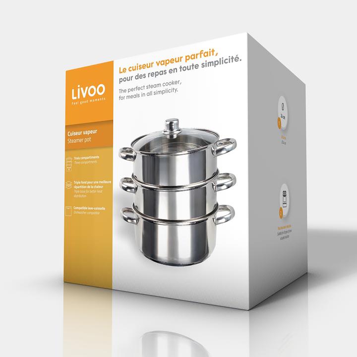 Produktbild Livoo Dampfkocher (24 cm, Kochtopf, Stahl)