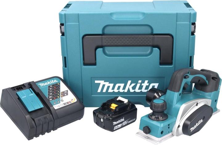 Productafbeelding Makita DKP 180 RG1J Accu schaafmachine 18 V 82 mm + 1x Accu 6,0 Ah + Lader + Makpac