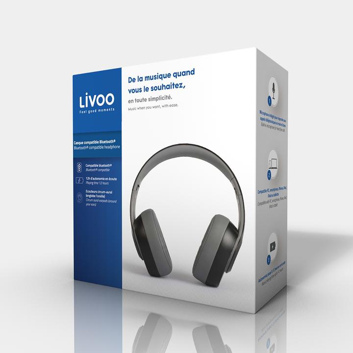Actual product image Livoo Bluetooth® compatible headphone (ANC, 12 h, Cable)