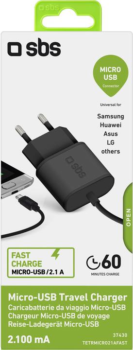 Produktbild SBS Micro USB-Reiseladegerät 2100 mAh (10 W)
