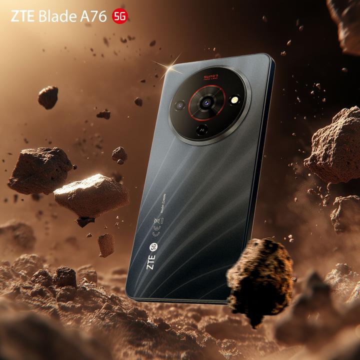 Actual product image ZTE BLADE A76 5G / 4GB / 128GB / Black (128 GB, Stardust Black, 6.75", Dual SIM, 5G)