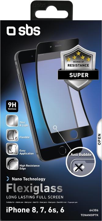 Image du produit SBS Protecteur d'écran intégral en verre flexible pour iPhone 8/7/6s/6 (1 pièce(s), Apple iPhone 8)