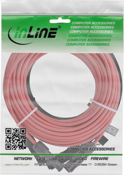 Produktbild InLine ® Solarkabel Verlängerungs-Set inkl. Solarstecker 4mm² schwarz/rot 15m (Solarkabel)