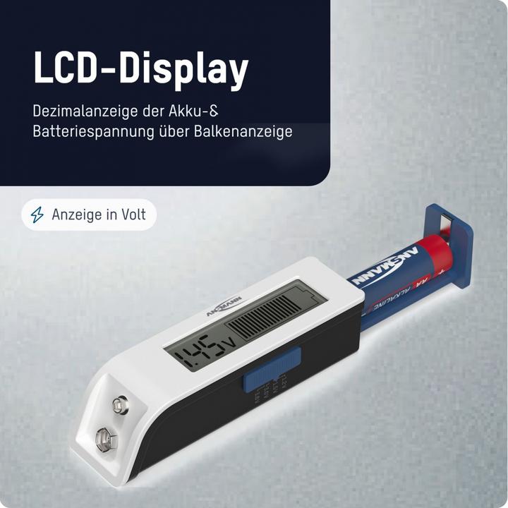 Actual product image Ansmann Battery tester Universal LC-Display,bar graph,for battery/battery