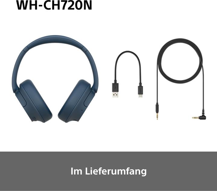 Productafbeelding Sony WH-CH720N (NC, 35 h, Draadloze, Bedraad)