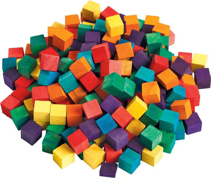 Actual product image Colorations Colourings - Coloured wooden cube blocks, 196st.