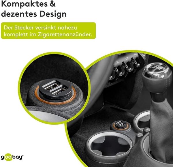 Image du produit Goobay Double chargeur de voiture USB