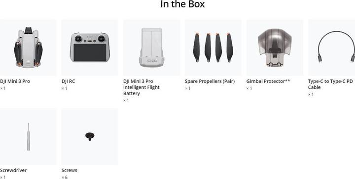 Actual product image DJI Mini 3 Pro with RC Controller (34 min, 249 g, 48 Mpx)