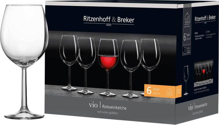 Produktbild Ritzenhoff & Breker Rotweinglas 'Vio' 6er Set (43 cl, 6 Gläser, Weingläser Set)