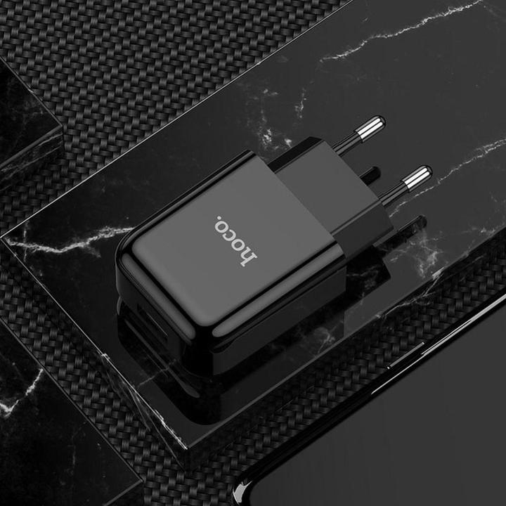 Image du produit Hoco Adapter travel charger USB A + cable USB A to Type C 2.1A N2 black (2.10 W)