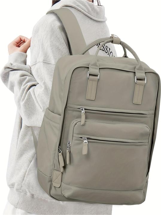 Immagine prodotto Only-Bags.Store Zaino per computer portatile a tinta unita, semplice zaino per la scuola in stile preppy, sport da